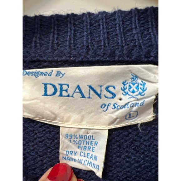 Vintage Sweater designed by Dean of Scotland Wool Grandpa Pullover - Picture 3 of 7